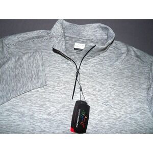 NEW! Greg Norman Gray Striped Stretch 1/4 Zip Athletic Golf Jacket Men's XXL NWT